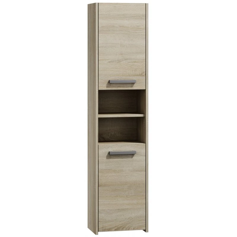 Vannitoa hoiukapp top e shop S40 SONOMA — tammepuust raam, vabaltseisev, 6 riiulit, 400×300×1700 mm