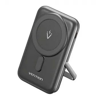 Akupank Vention 10000mAh Magnetic Wireless 20W, 1×USB-C, juhtmevaba laadimine, must