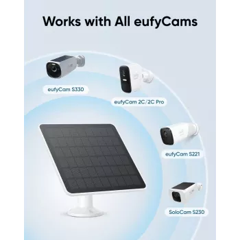 Päikesepaneel Eufy 3W kaameratele EufyCam 2, EufyCam 2 Pro, EufyCam 2C, EufyCam 2C Pro, EufyCam S330, SolocamS230