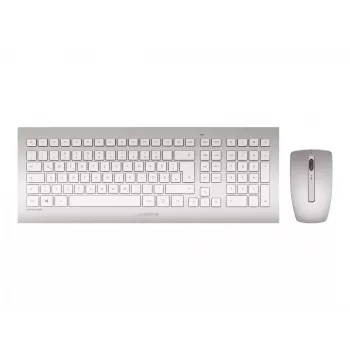 CHERRY DW 8000 klaviatuur Hiir kaasas Kontor RF juhtmevaba QWERTZ Saksa Hõbedane, Valge