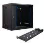 EXTRALINK LITE 9U 530X400 SEINAKINNITATAV RACK-KAPP MUST RIIULIGA