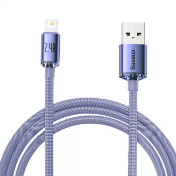 Baseus Crystal Shine kaabel USB-Lightning, 2,4A, 2m (lilla)
