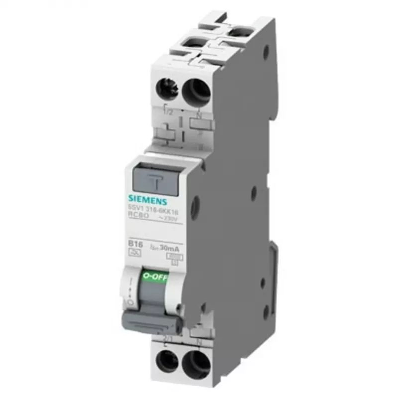 Siemens RCBO, 10A nimivool, 1P+N poolusi, 30mA rakendustundlikkus, tüüp A, SENTRON seeria