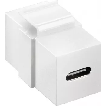 Goobay Keystone-moodul USB-C™-pistik, USB 3.2 Gen 2 (10 Gbit/s), valge (61262)