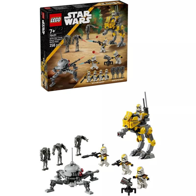 LEGO Star Wars komplekt 327th Star Corps Clone Troopers Battle 75431 — 258 osa, 7 minifiguuri, vanus 7+
