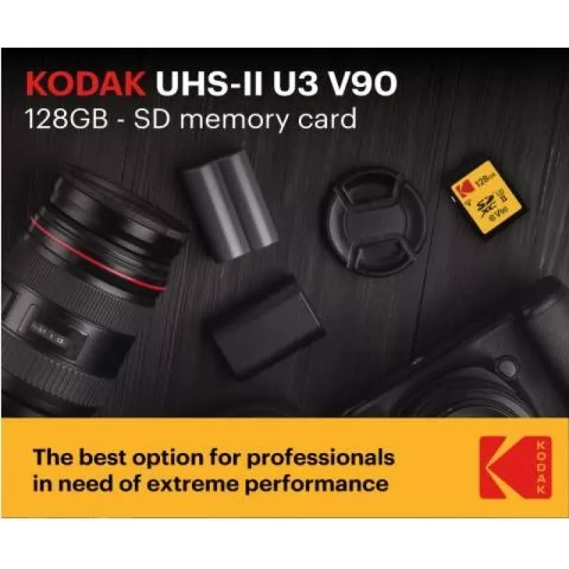 Mälukaart Kodak EKMSD256GUHS2V2K SDXC UHS-II 256 GB lugemine 300 MB/s kirjutamine 270 MB/s U3 V90 klass 10