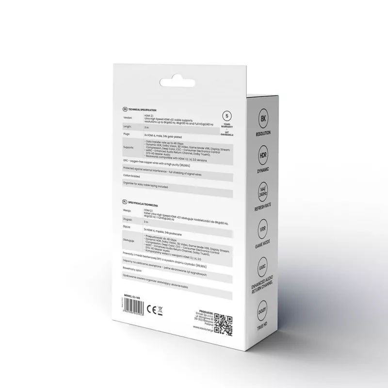 HDMI-kaabel Savio CL-143 3m