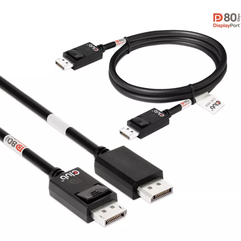 CLUB3D DisplayPort 2.1 Bi-Directional VESA DP80 Certified kaabel 4K240Hz, 8K60Hz or 10K30Hz M/M 1.2m/3.94ft