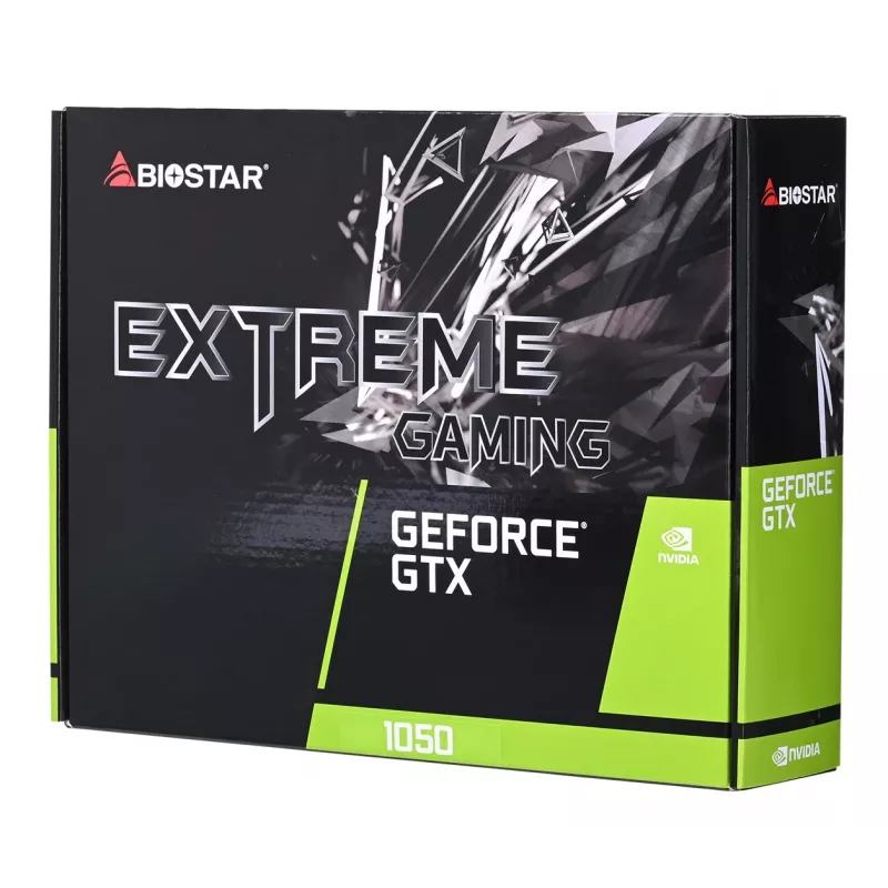 Diskreetne graafikakaart BIOSTAR GeForce GTX 1050 4 GB GDDR5, 1455 MHz boost, 128-bitine, PCIe 3.0, 2 ventilaatorit