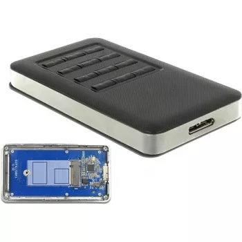 SSD-korpus DeLOCK 42594 Must Hõbedane M.2