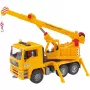 Kraanaauto BRUDER MAN BR-02754, ABS konstruktsioon, kollane, alates 4. eluaastast (ilma valgus- ja helimoodulita)
