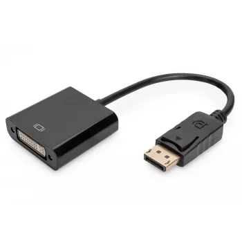 Assmann DisplayPort adapterkaabel. DP - DVI (24+5) M/F. 0,15 m lukustusega. DP 1.1 ühilduv. UL. must, varjestuseta. 32AWG (AK-340409-001-S)