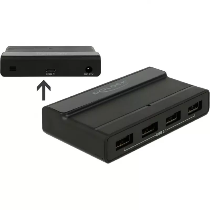 USB-jaotur DeLOCK Väline 4 Porti 10 Gbps