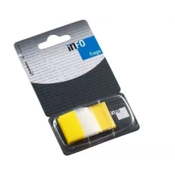 Paper-index Global Notes, 25x43mm, kollane, plast (1x50) 0718-203