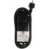 Brennenstuhl pikenduspesa IP44 2-suunaline must 2,0m H07RN-F 3G1,5 - Pikendusjuhe - AC 230 V - väljundpistikud: 2 - 2 m (1159930)