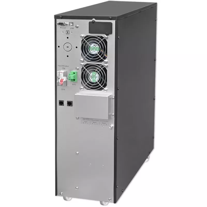 Qoltec 52284 Katkematu toiteallikas UPS | 10kVA | 10000W | Võimsustegur 1.0 | LCD | EPO | USB | Online