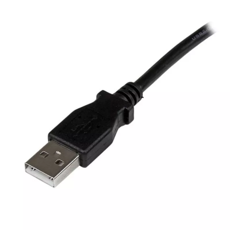 StarTech.com 2m USB 2.0 A to Right Angle B kaabel - M/M, 2 m, USB A, USB B, USB 2.0, 0.48 Gbit/s, Must