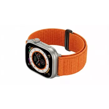 GUAN Premium Pro käepael Apple Watchile 42/44/45/46/49 mm — oranž-must, reguleeritav rihm