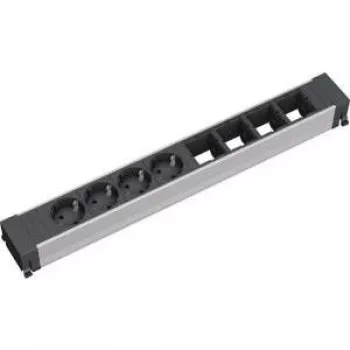 Pikendusjuhe 4 vahelduvvoolu pistikupesa Bachmann 909.007 must hõbedane