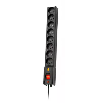 Pikendusjuhe LESTAR LXA 816 G-A K Must 8 vahelduvvoolupesaga 230 V