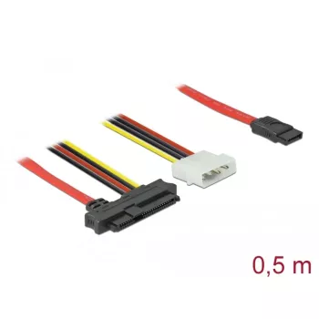 Delock - SATA- / SAS-kaabel - SAS 12Gbit/s - sisemine toiteallikas, 4-kontaktiline, sisemine SAS, 29-kontaktiline (SFF-8482) SATA-le (W) - 50 cm