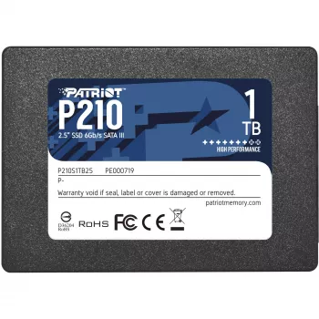 2.5-tolline SATA III SSD PATRIOT P210 1 TB — 500 MB/s lugemine, 400 MB/s kirjutamine, 7 mm kõrgus