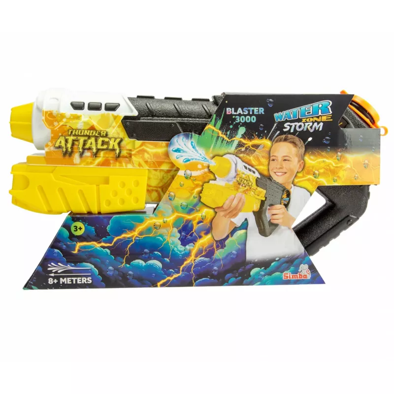 Veepritsi Simba‑Dickie Storm Blaster 3000 — käsiveeprits, vahupaagi disain