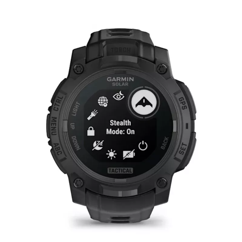 Nutikell GARMIN Instinct 3 45mm Solar Tactical Edition Must — 45mm, päikeseenergial laadimine, GPS, pulsikell