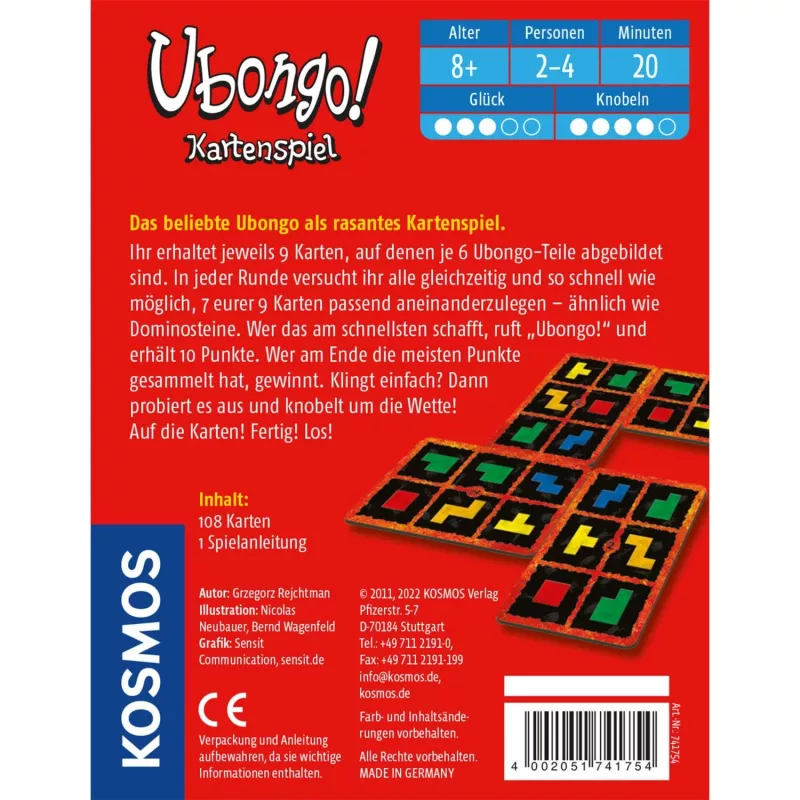 Kosmos Ubongo 20 min kaardimäng
