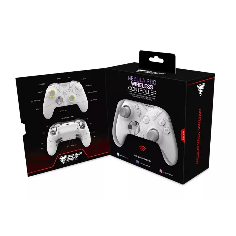 DragonShock Nebula Pro, mängupult, Nintendo Switch, D-Pad, kodunupp, start-nupp, Turbo-nupp, mitmik, juhtmevaba, Bluetooth