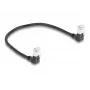 DeLOCK RJ45 võrgukaabel Cat.6A S/FTP õhuke 90° allapoole 0,25 m must