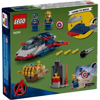 Ehitusmängukomplekt LEGO Marvel Super Heroes Captain America Thanos 76319 — 107 tk, 2 minifiguuri, vanus 4+