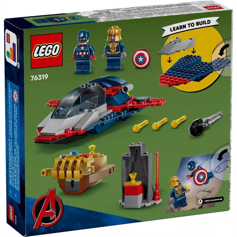 Ehitusmängukomplekt LEGO Marvel Super Heroes Captain America Thanos 76319 — 107 tk, 2 minifiguuri, vanus 4+