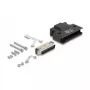 DELOCK MDR isane 50‑kontaktiline jooteühendusega pistik korpusega, must, 41,1×50×12,7 mm