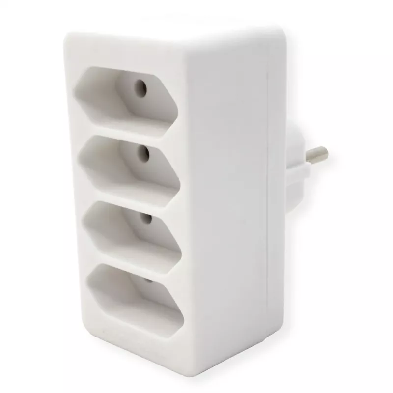 Pikendusjuhe Bachmann 921.273 – 4× Euro pistikupesa, valge PVC