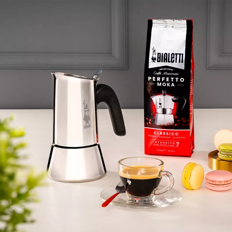 Moka pot BIALETTI Venus box 0,1 L roostevaba teras, 2 tassi, polüpropüleenist käepide
