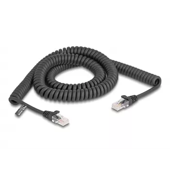 DeLOCK RJ45 spiraalkaabel isane-isane Cat.5e 3 m must