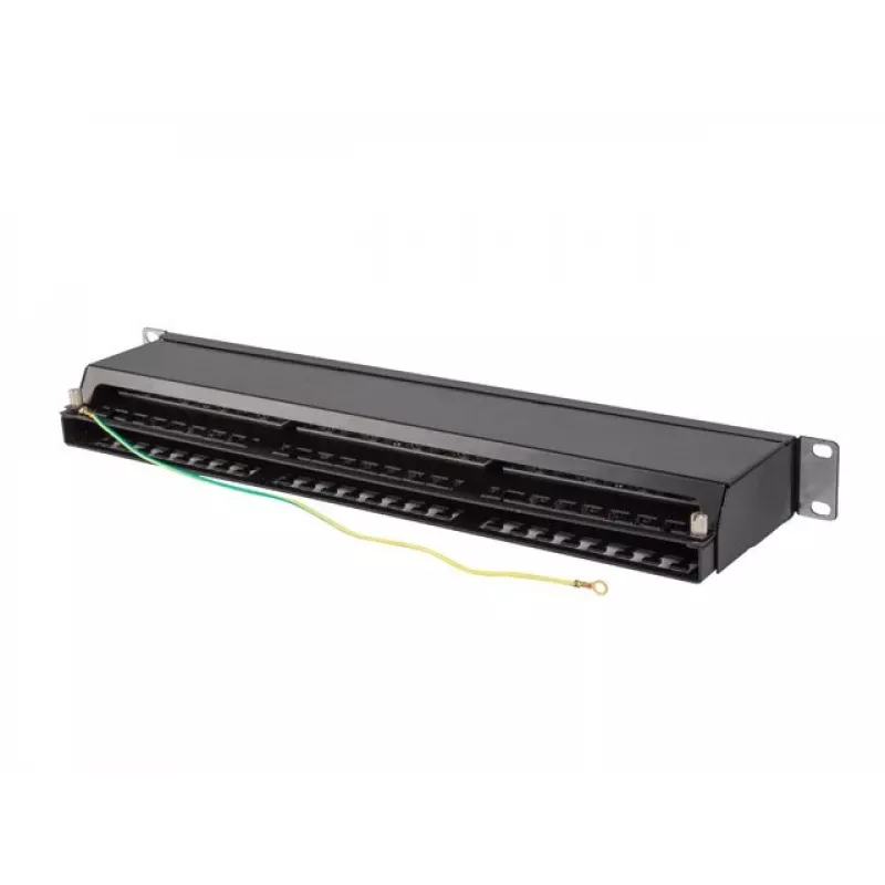 PATCH PANEL 48 PORT 1U 19 CAT6A FTP VARjestatud MUST LANBERG