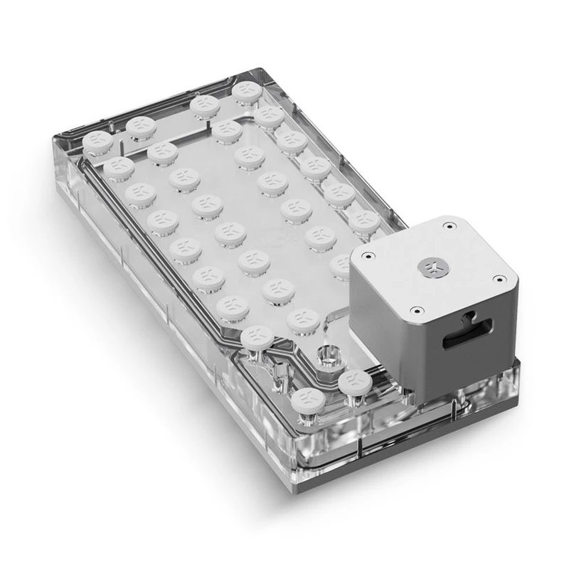 Distroplate ek water blocks EK-QuantumX Loophole D5 PWM hõbedane — jaotusplaat D5 pumba jaoks, hõbedane viimistlus