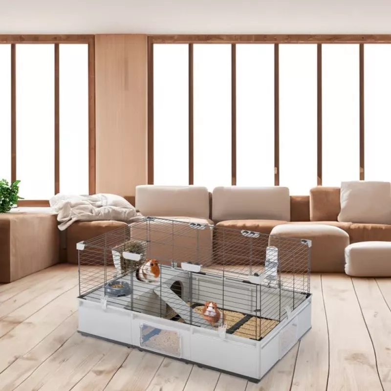 Puuri FERPLAST Modular 2 küülikutele ja merisigadele 109x72x56 cm, metall, hall, varbavahe 23 mm