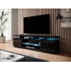 TV-kapp cama meble EVA 180x40x56 cm, must läikiv, MDF pealispind, must raam
