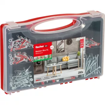 FISCHER kinnituskomplekt Meister-Box XL 210 tk – sortiment ankruid, kruvisid ja tüübleid