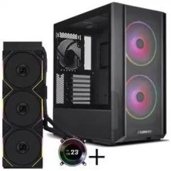 Lian Li LANCOOL 216 PC korpuse komplekt + HYDROSHIFT II LCD-C 360TL AiO - must
