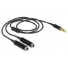 DeLOCK 65575 helikaabel 0,25 m 3,5 mm pistik 2 x 3,5 mm pesa must