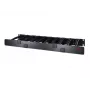 APC NetShelteri kaablihaldus, horisontaalne kaablihaldur, 1U, ühepoolne kaanega, must, 482,6 x 44,45 x 165,1 mm