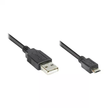 Ühenduskaabel USB 2.0 pistik A pistikule Micro B, must, 0,6 m, Good Connections® (2510-MB006)
