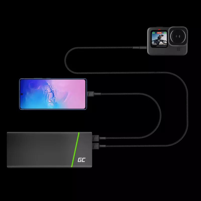 USB-kaabel roheline Cell KABGC19 USB 2.0 2m USB A USB C Must