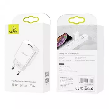 Laadija usams T18 ühe USB-ga 2,1A ainult pea