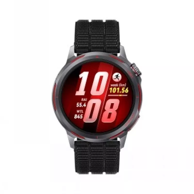 Nutikell HUAWEI GT Runner 2 — 1,32 tolli (3,35 cm) AMOLED 466×466, titaanist korpus, GPS, fluor elastomeerist must rihm