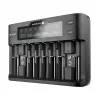 Akulaadija everActive UC-800 AC 12V 3A — LiFePO4/LiPo/NiMH, toetab AA/AAA/9V, kuni 10 akut, 12 V sisend, sisseehitatud ekraan, must